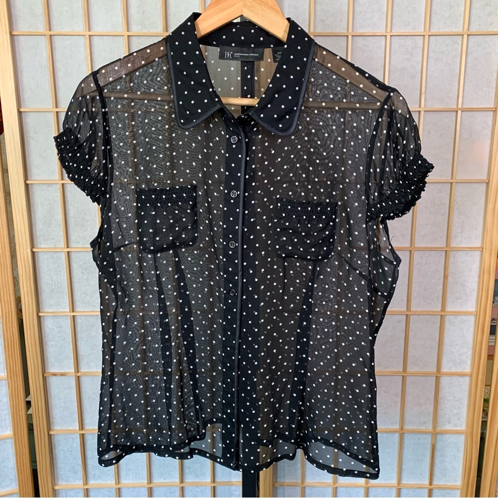 INC International Concepts Sheer Silk Blouse - Picture 5 of 5